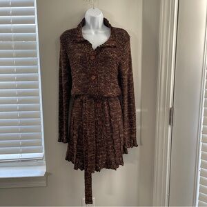 BCBGMaxAzria Brown Knit/Cardigan Dress